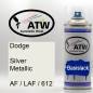 Preview: Dodge, Silver Metallic, AF / LAF / 612: 400ml Sprühdose, von ATW Autoteile West.
